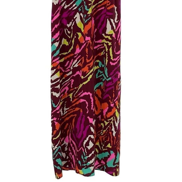 Amanda Uprichard 100% Silk Sleeveless Maxi Dress Animal Print Large Multi Color - Picture 3 of 8